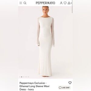 Peppermayo Ivory Long Sleeve Maxi Dress